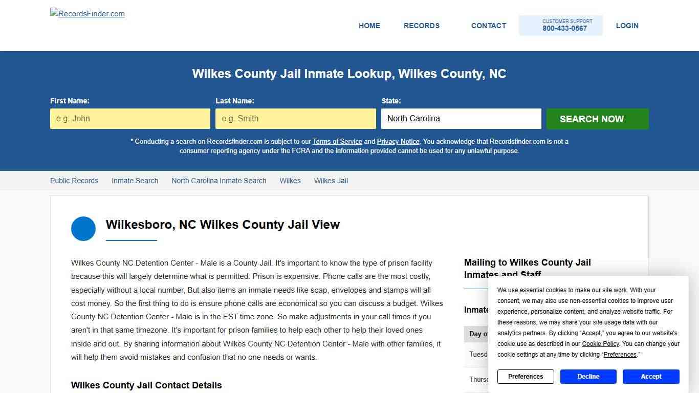 Wilkes County Jail Roster & Inmate Lookup